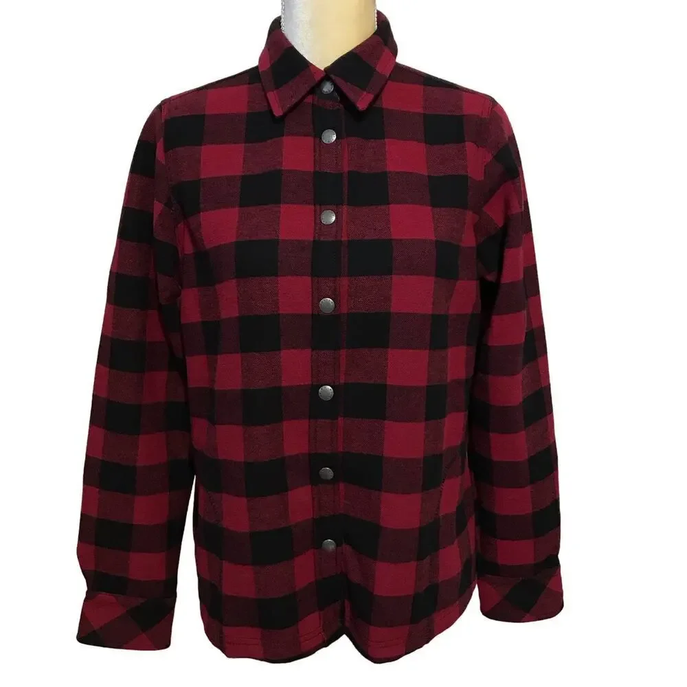 Orvis NWT Buffalo Plaid Shirt Fleece Lined Jacket Women S
